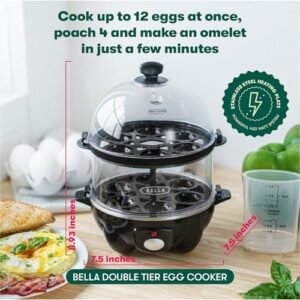 BELLA Double Tier Egg Cooker: Perfectly Cooked Eggs Every Time!